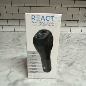 NWT | REACT 7-in-1 Vehicle Emergency Mutli-Tool Powered by Charge Hub (Black)